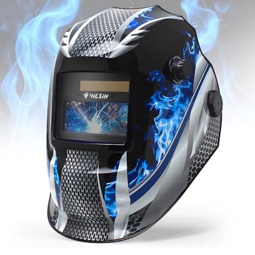 VILSIN Welding Helmet Auto Darkening Large View,Welding Hood True Color Solar Powered With 2 Arc Sensor,Wide Shade 3/4-8/9-13 for Welding Mask TIG MIG ARC Welding Shield,K23-5022-JSLH