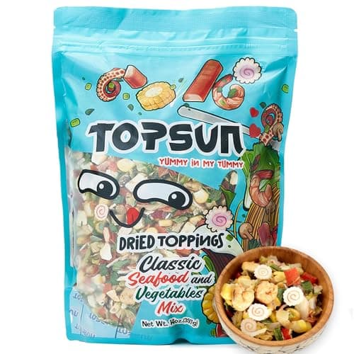 Ramen Toppings Seafood Mix 14oz - 11 Ingredient Blend with Superfood Goji, Savory Seafood Umami Dried Seafood & Vegetable Flakes, Non-GMO, Low Sodium - Image 1