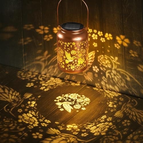 Valentine's Day Gifts Hummingbird Solar Lanterns Outdoor Waterproof - Birthday Gifts for Women, Grandma - Hanging Solar Lights Decoration for Garden, Patio, Yard Decor Solar Lantern for Outside - Thumbnail 4