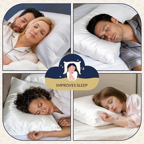 PlushHavenCloud Pillowcases for Hair and Skin, Similar to Silk Pillow Cases Satin Pillowcase, Cooling Pillowcases with Zipper, Pillow Cover Gift for Women Mom Men (White, King 20''×36'',2pcs) - Thumbnail 6