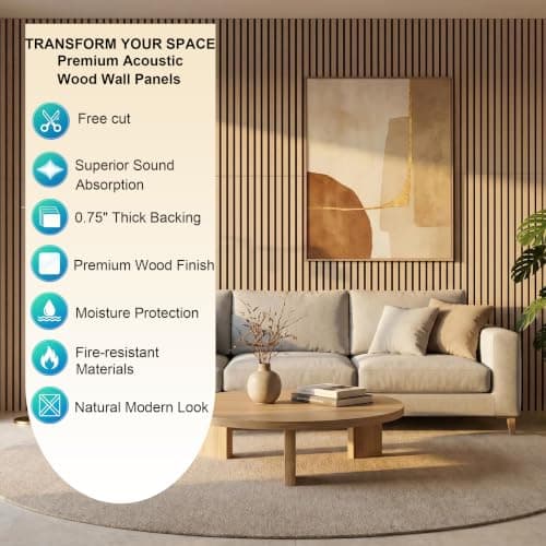 2 Packs Acoustic Panel, 47.2"x23.6" Slat Sound Absorbing Panel, Sound Proof Panels for Office,Home Theater,Studio, Wall, Oak - Thumbnail 6