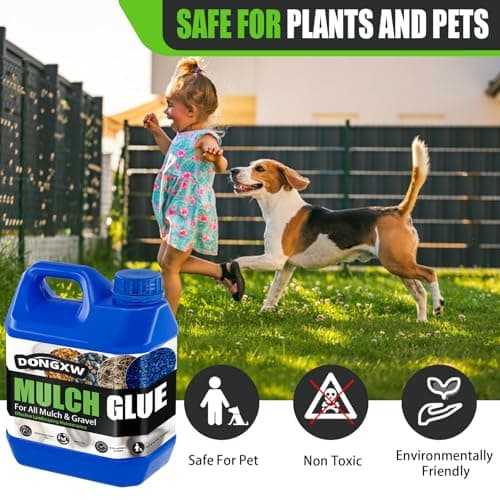 Mulch Glue for Landscaping 1.25 Gallon, Ultra Concentrated Rock Glue & Gravel Binder, Long-Lasting Non-Toxic Mulch Stabilizer, Fast-Dry Adhesive Mulch Lock for Pea Gravel, Paths, Patios & Garden Beds - Thumbnail 6