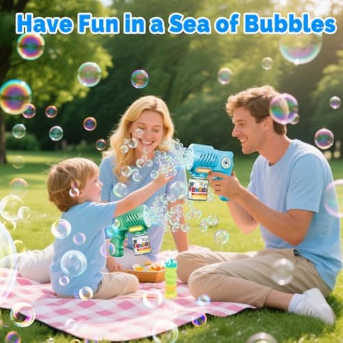 EagleStone Toys for 3+ Year Old Boys Girls, 2 Pack Bubble Gun Machine with Bubble Solution, Outdoor Toy for Kids Ages 4-8,Kids Toys for Ages 3-4 4-6 5-7, Birthday Gifts for 3 4 5 6 7 8 Year Old Boys - Thumbnail 5