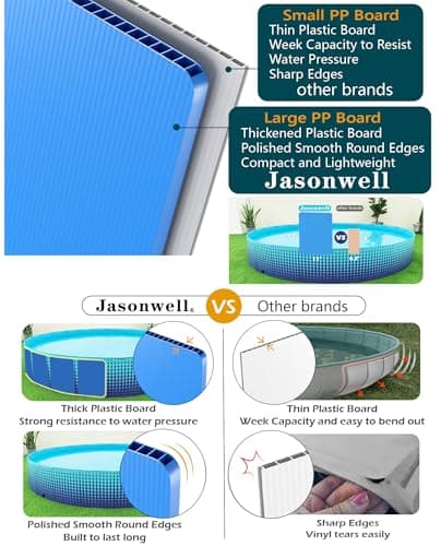 Jasonwell Foldable Dog Kiddie Pool - Hard Plastic Kids Paddling Pool Toddler Baby Swimming Pools for Backyard Collapsible Whelping Box Pet Doggie Cats Wading Pools Bathtub for Puppy Large Dogs 48In,G - Thumbnail 3