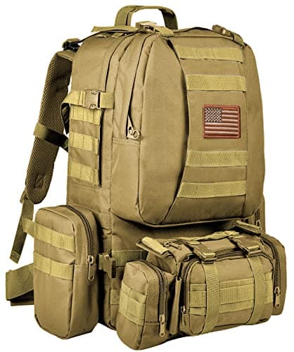 CVLIFE Tactical Backpack Military Army Rucksack 60L Large Assault Pack Detachable Molle Bag - Image 1