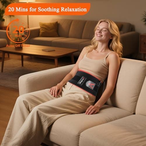 Red Light Therapy for Body, 660nm 850nm 12.6" LED Wearable Infrared Redlight Therapy Belt Wrap Pad for Belly Back Waist Shoulder Knee Muscle - Thumbnail 2