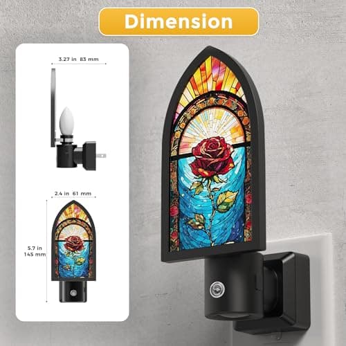 L LOHAS LED Night Lights Plug into Wall, Night Light with Light Sensor, 3000K Soft White, 0-100LM Brightness Adjustable, Acrylic Rose Nightlight for Bathroom Bedroom Hallway - Thumbnail 5