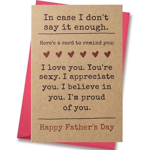 BRYUBR Fathers Day Card from Wife - Romantic Heartfelt Father's Day Card for Husband - Premium Kraft Cardstock with Envelope - Love Appreciation Keepsake Card for Him - Image 1