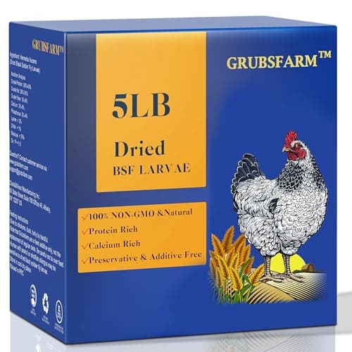 GRUBSFARM Premium Dried Black Soldier Fly Larvae for Chickens 5LBS - Superior to Mealworms - 85X More Calcium Than Meal Worms - Molting & Laying Hens Supplement - Non-GMO BSF Larvae Treats for Ducks - Image 1