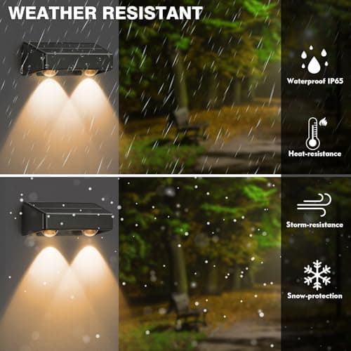 soonanier Solar Fence Lights 9-Color&11 Modes Solar Wall Lights Outdoor Waterproof RGB Solar Light Outdoor for Backyard,Step Railing,Pathway,Patio,Garden,Fence,Wall 8Pack - Thumbnail 6