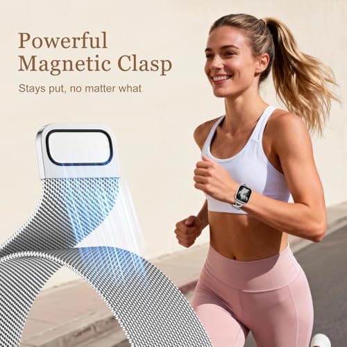Dirrelo Band Compatible with iPhone Watch Bands for Women 40mm 41mm 38mm 42mm 44mm 45mm 49mm, Metal X-shape Clasp Magnetic Strap for Apple Watch SE 3 Band Series 11/10/9/8/7/6/5/4/3/Ultra(1/2), Silver - Thumbnail 4