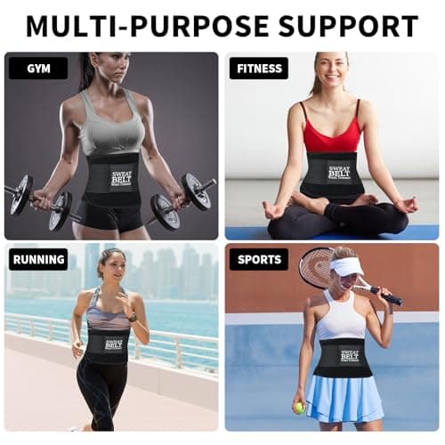 LKV Sculpt Touch Waist Trainer For Women Lower Belly Fat - Thick Sweat Band Waist Cincher Trimmer - Slimming Body Shaper Belt Black - Thumbnail 5
