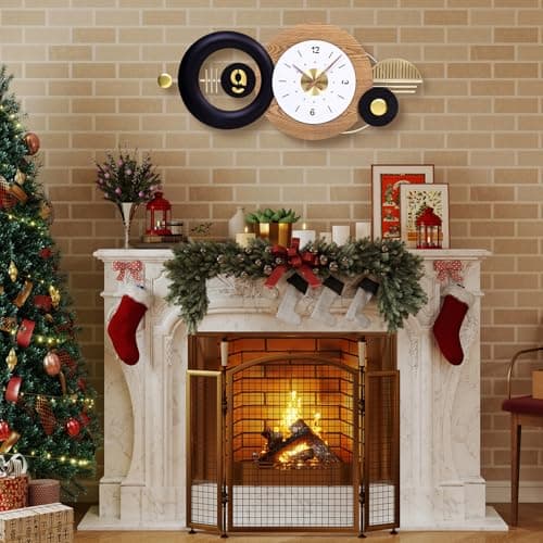 38x17 Inch Modern Silent Battery Powered Wall Clock for Living Room Decor - Thumbnail 6
