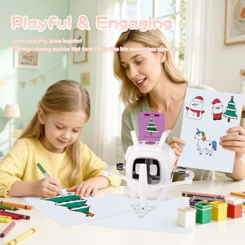 Drawing Robot for Kids with 192 Cards, Smart Robot Drawing Machine Toys for 3+ Year Old Boys and Girls, Interactive Painting Learning and Educational Toy Perfect for Birthday Chirstmas Party, White - Thumbnail 3
