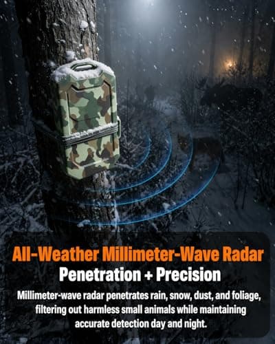 Camping Radar Security Alarm,Wireless Perimeter Alarm,Rechargeable Motion Sensor Trip Alarm,1/2 Mile Range,Waterproof System for Outdoor Security&Survival Gear-Updated Version(Jungle Camo) - Thumbnail 2