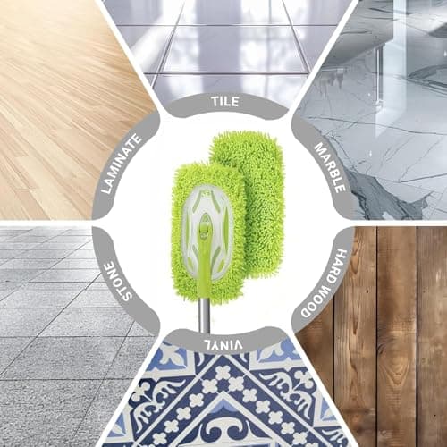Wzxlj.Y 6 Pack Reusable Mop Pads Refill Compatible with Swiffer Sweeper Mop, Microfiber Wet Mopping Cloths for Floor Cleaning, Ideal for Home Cleaning Washable Floor (Green-6 Pack) - Thumbnail 5