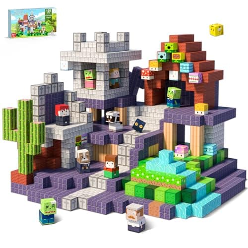 Winchoice Magnetic Blocks for Kids 3+, 150PCS Magnetic Building Cubes, Zombie Land Magnets Toys STEM Game Sensory Construction Gifts for Boys Girls Birthday, 1 Inch - Image 1