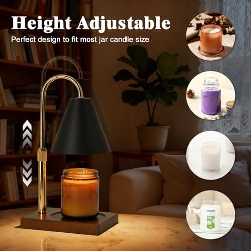 Candle Warmer Lamp Timer - Gifts for Mom, Birthday Gifts for Women, House Warming Gifts New Home Decor, Dimmable Wax Melt Warmer for Jar Candles with 2 Bulbs - Thumbnail 4
