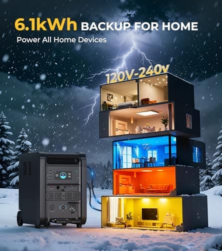 Lipower 12.2kWh Portable Power Station, 2 Units T4 Master with Parallel Hub for 120V/240V AC Output, 8400W/15000 Peak LiFePO4 Battery Backup for Whole Home Use, RV & Emergency - Thumbnail 5