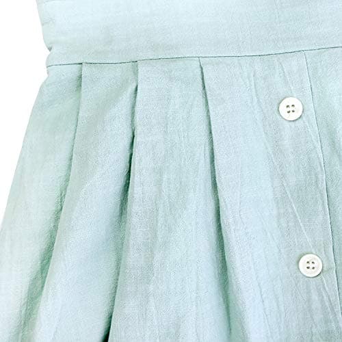 ECOWISH Women Summer Dresses Tie Front V-Neck Spaghetti Strap Button Down A-Line Backless Swing Midi Dress 809 Light Green XL - Thumbnail 5