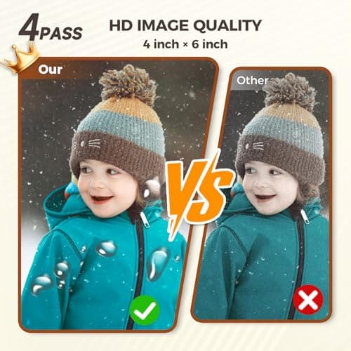 iDPRT 4×6 Photo Printer, Portable Color Picture Printer, Thermal Sublimation Mini Picture Printer, Bundle 108 Sheets Photo Paper & 2 Ribbon Cassette, Photo Printer for iPhone & Android - Thumbnail 5