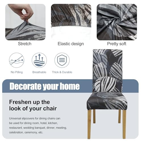 BIETYONE Chair Covers,Dining Room Chair Covers Set of 4,Stretch Kitchen Chair Cover,Washable Dining Chair Cover,Parsons Chair Slipcovers Protective,for Home,Restaurant,Banquet - Thumbnail 3