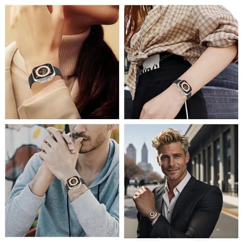 Magnetic Watch Band for Apple Watch Bands Ultra 3/2/1 bands for men women iwatch band 49mm 46mm 45mm 44mm 42mm Sport Silicone Wristband Strong Magnet link Strap for apple watch SE 3/2/1 ,Series 11 10 9 8 7 6 5 4 3 2 1 ,Black - Thumbnail 5
