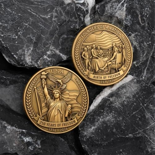 America 250th Anniversary Challenge Coin – Statue of Liberty Freedom Coin,1776–2026 USA Commemorative Coin,250 Years of American Freedom Coin - Thumbnail 3