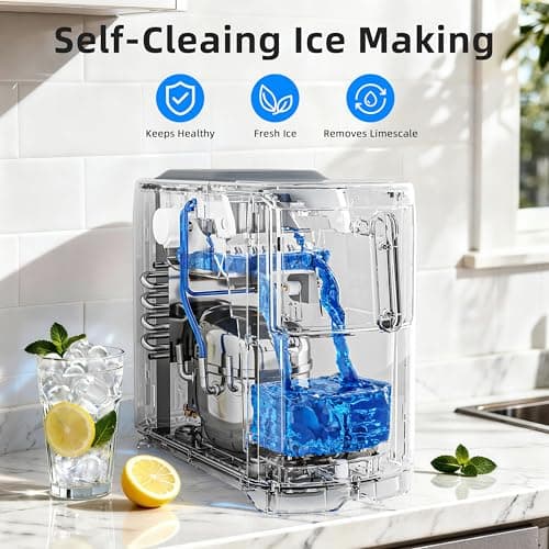 Antarctic Star Portable Countertop Ice Maker with Self-Cleaning, 18Lbs/24H, One-Touch Operation, Ice Scoop for Home, Kitchen, Office(Black) - Thumbnail 3