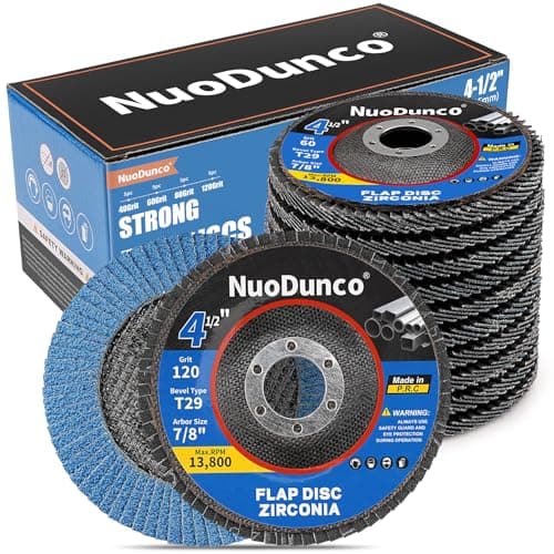 NuoDunco 20 Pack Flap Discs 4 1/2 for Angle Grinder Sanding Disc,40/60/80/120 Grit T29 Zirconia Abrasive Grinding Wheel Discs for Metal,Stainless Steel,Wood,Cast Iron - Image 1