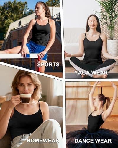 HotGains Women Camisole (US, Alpha, Medium, Regular, Regular, Black) - Thumbnail 5