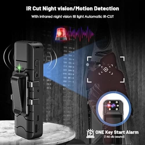 kaysunlink Body Camera with 1.4” Screen Audio and Auto Video Night Vision 1440P UHD Mini Police Wearable Body Worn Cam Portable Small Personal Camcorder Sport Action Outdoor Video Recorder (2K-128GB) - Thumbnail 5