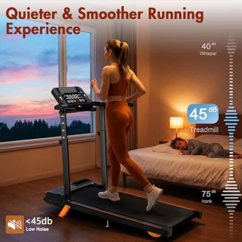 Advzon Treadmills for Home, Quiet Walking Pad Treadmill with 8% Incline, Foldable Electric Treadmill with Desk, 300lbs Weight Capacity Walking, Jogging, Running for Home Office - Thumbnail 6