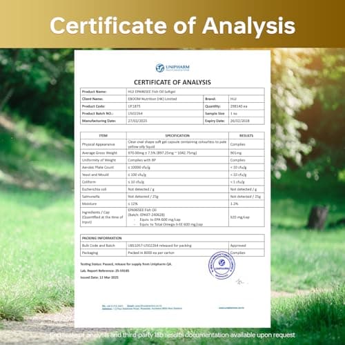 HUJ 97% EPA Omega-3 Fish Oil - 1200mg EPA Fish Oil, Wild-Caught, Sustainably Sourced - Suppprts Cardiovascular Health & Healthy Triglyceride lewels* - 60 Softgels - Thumbnail 6