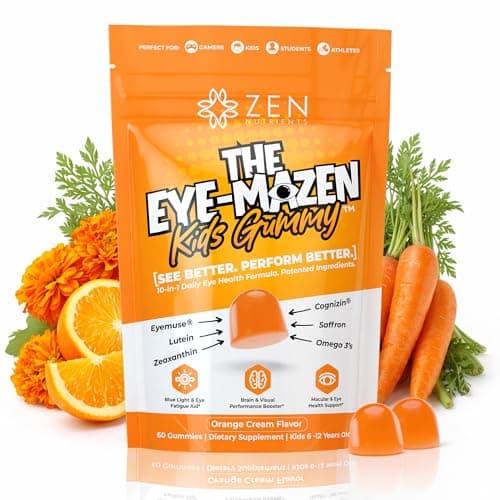 The Eye-Mazen Kids Gummy Eye Vitamins for Vision and Eye Health - Lutein and Zeaxanthin Supplements for Eyes with Omega 3 & Vitamin A - Eye Supplements for Kids