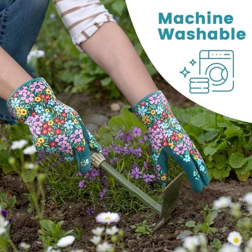 fauson Gardening Gloves for Women - Firm Grip, Breathable, Puncture-Resistant Work Gloves - Green - Thumbnail 6