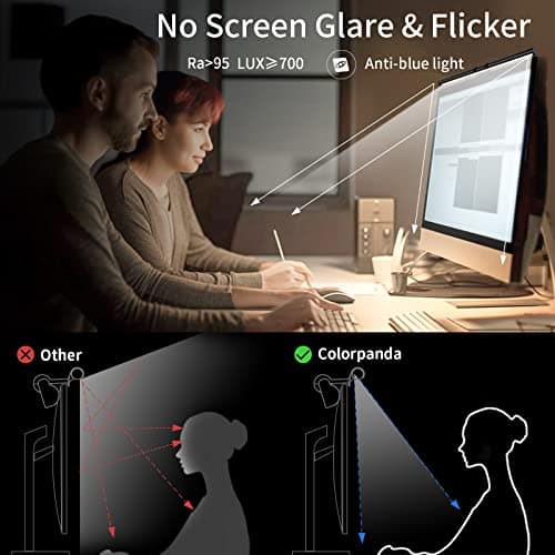 Colorpanda Monitor Light Bar, Fit for Curved/Flat Monitor, Eye-Care USB Reading LED Task Lamp with Touch Control, No Screen Glare Dimmable Desk Lamp Computer Monitor Light Bar for Screen Home Office - Thumbnail 2