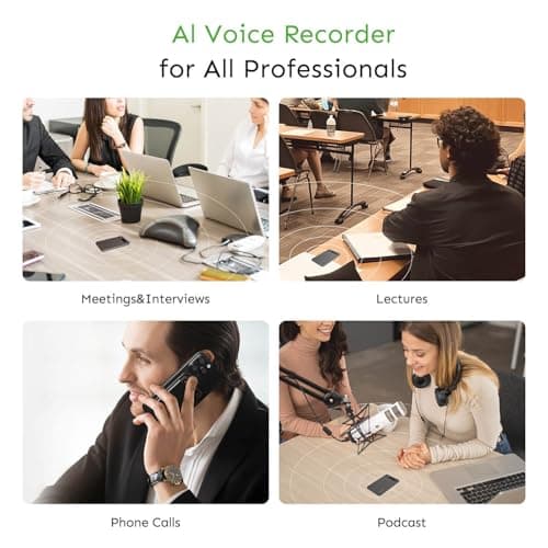 UMEVO Note Plus AI Voice Recorder : Unlimited Transcribe & Summarize, AI Note Taking Device 64GB with Case, App Control, 140 Languages for Calls, Lectures, Meetings, Interviews(Black) - Thumbnail 6