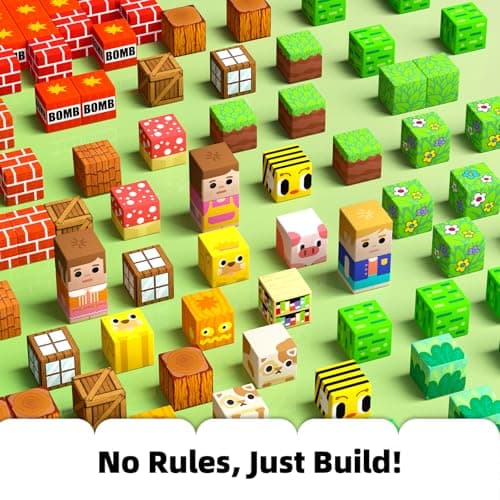 idoot 100PCS Magnetic Building Blocks for Kids, Magnetic Blocks Game for Boys and Girls, STEM Sensory Building Toys for 3 4 5 6 7 8 9 10 11 12 Year Old Christmas Birthday Gifts - Thumbnail 6