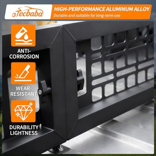 Tecbaba Truck Bed Divider Compatible with 2020-2026 Jeep Gladiator JT Non-Slip Cargo Organizer Management Aluminium Alloy Foldable Keep Organized for Cargo Area All Weather 2025 Gladiator Accessories - Thumbnail 3