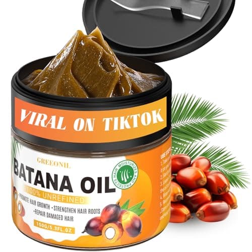 GREEONIL Batana Oil for Hair Growth, 100% Unrefined, Organic and Natural Dr Sebi Raw Batana Oil for Men Women, Prevents Hair Loss, Eliminate Frizzy, Damaged and Split Ends, 5.3 Oz