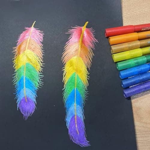 HOTU Glitter Markers Pen: 24 Sparkly Colors Metallic Marker 0.7mm Extral Fine Tip Acrylic Glitter Paint Pens for Rock Painting, Ceramic, Glass, Wood, Fabric, Scrapbooking, DIY Craft Making - Thumbnail 2