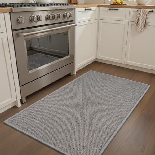 RESARE Kitchen Mats, Non Slip Kitchen Mats for Floor, Absorbent Quick Dry Washable Kitchen Rugs in Front of Sink, Hallway, Laundry, Kitchen Floor Mat(Beige, 17"x 48") - Image 1