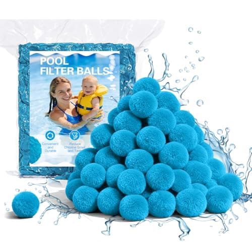 4.6 lbs Pool Filter Balls for Sand Filters, Reusable Pool Sand Filter Ball (Replaces 150 lbs of Sand), Efficient & Lightweight Pools Sand Filters Balls for Swimming Pools, Filter Pumps (Blue, 4.6lbs)