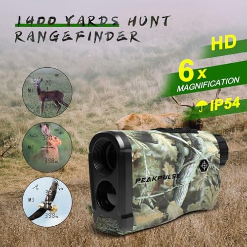 PEAKPULSE Hunting Range Finder 1400Yds - 6X Zoom, Angle Compensation, IP54 Waterproof for Deer & Bow Hunter - Thumbnail 3