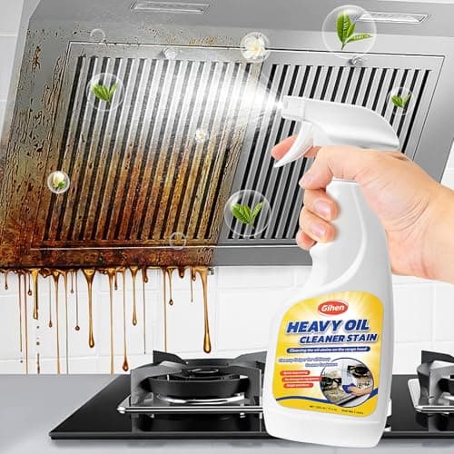 Gihen Heavy Oil Cleaner Stain - Effective Multi-Purpose Cleaner 17.6 oz, Includes Spray Bottle & Towel for Cleaning Kitchen, Oven, Stove, Range Hood, Sink - Image 1