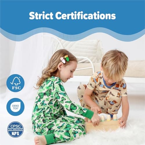 NewSeed Kids 2-Piece So Soft 2-Piece Playtime Set – Short Sleeve Crew Neck Top with Matching Leggings, Little to Big Kids (Bear, 3-4Y) - Thumbnail 6