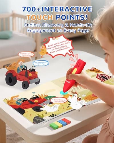 KOKODI Talking Pen Books Set, Interactive Audio Nursery Rhymes with Learning Pen, Educational Sensory Toy, Early Learning Gift for Toddlers Kids, Birthday & Christmas Gifts for Boys Girls Age 2-6 - Thumbnail 3