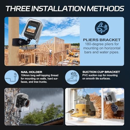 GOWWPUN Time Lapse Camera WiFi Construction Outdoor,4k Timelapse Video Camera Captures Plant Growth,City Traffic,Gifts Idea,Nature,Weather Records,110°Angle View,6 Months Battery Life,Include TF Card - Thumbnail 5