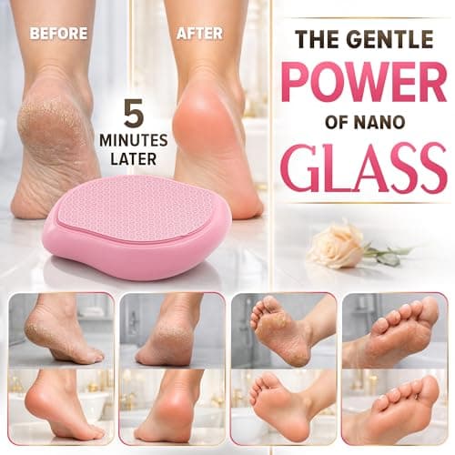 Nano Glass Foot File – 4.6" Glass Foot Callus Remover, Ergonomic Heel Scraper for Cracked Heels, Scratch-Resistant & Non-Wearing – Moisture-Resistant & Gentle Cleansing, Designed for Wet or Dry Use - Thumbnail 6